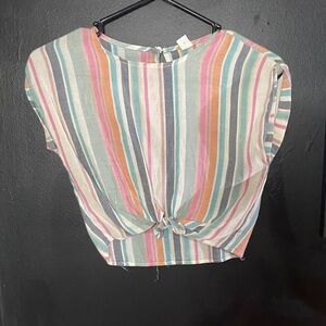 SHEIN Multicolor Striped Kids Blouse